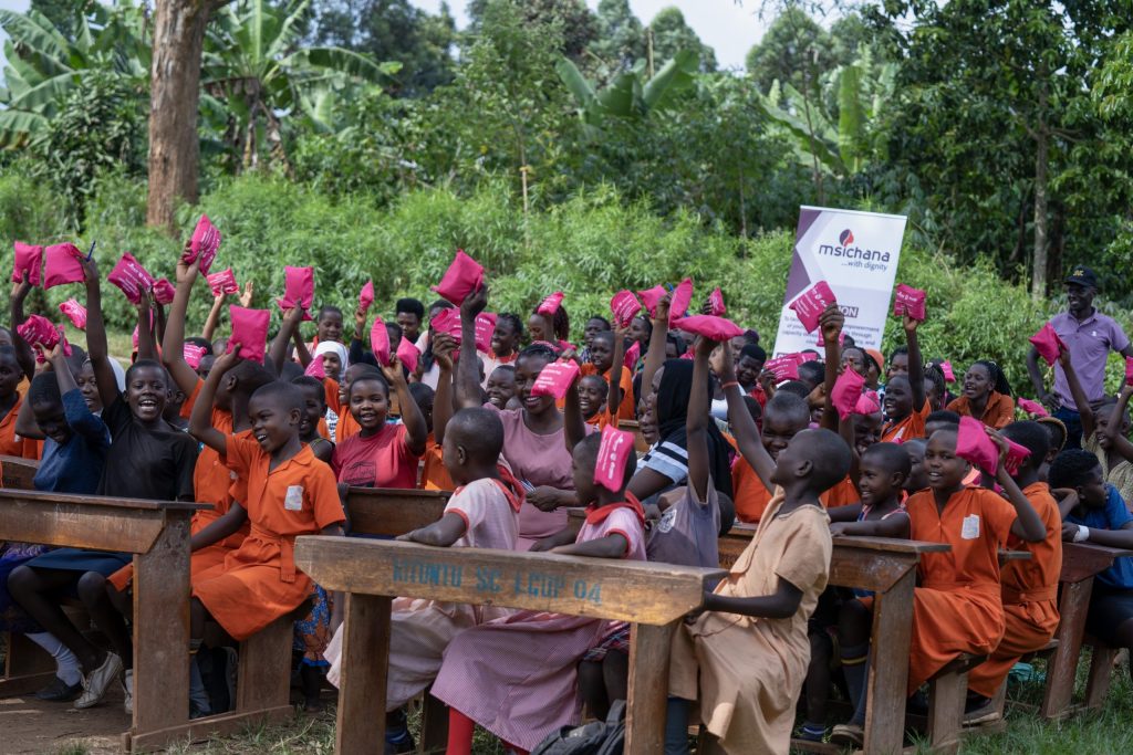 Girls from Nsanja UMEA P/S together with their teachers